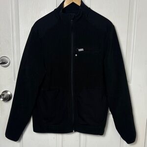 FIGS black fleece zip up jacket size Medium badge / utility anchor primaloft